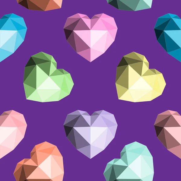 Corazón Origami Patrón Vector Sin Fisuras Día San Valentín Día — Vector de stock