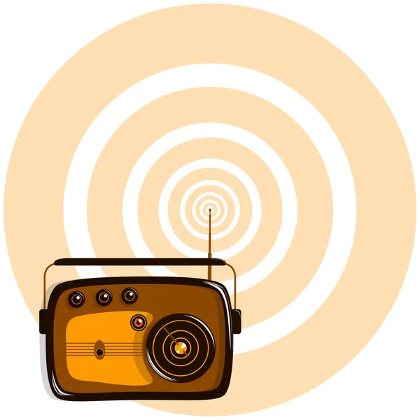 Радіомодель Ретро Радіохвилі Плоска Векторна Ілюстрація — стоковий вектор