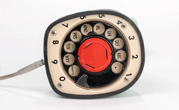 Botten Dialer av gamla Retro telefon, ett stycke vredet på botten — Stockfoto