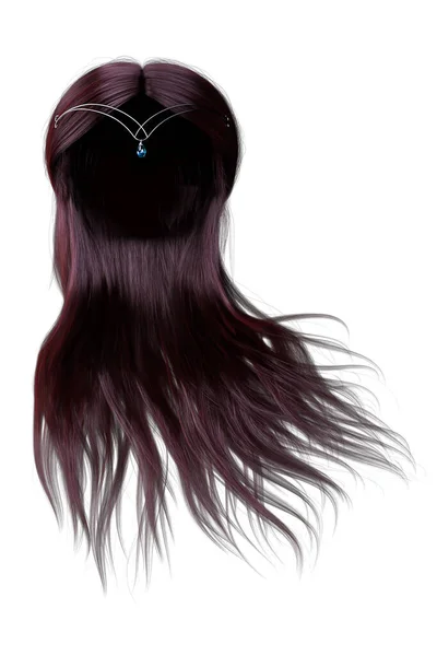 Рендеринг Иллюстрация Фантазия Рыжие Волосы Изолированном Белом Фоне — стоковое фото
