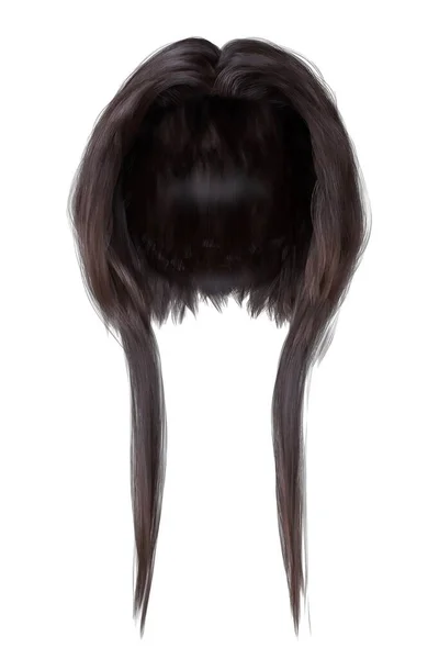 Візуалізація Ілюстрація Коротке Коричневе Волосся Ізольованому Білому Тлі — стокове фото