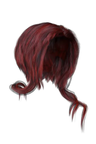 Рендеринг Иллюстрация Короткие Рыжие Волосы Изолированном Белом Фоне — стоковое фото
