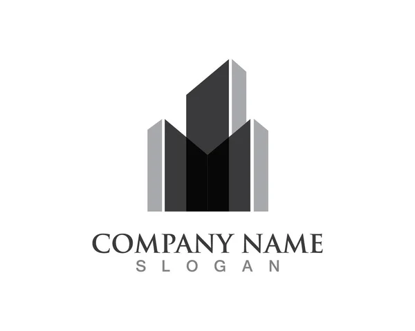 Immobilier, Immobilier et Construction Logo design pour entreprise enseigne — Image vectorielle