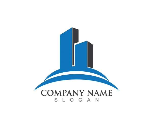 Immobilier, Immobilier et Construction Logo design pour entreprise enseigne — Image vectorielle