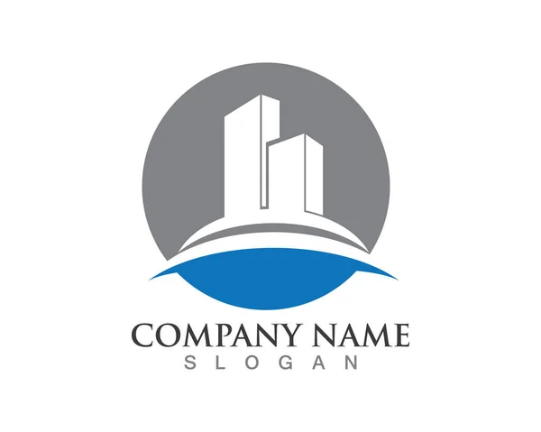Inmobiliaria, Propiedad y Construcción Diseño de Logo para empresa signo corporativo — Vector de stock