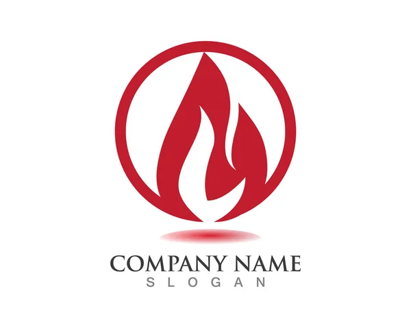 Yangın alev logo vektör simgeler ve şablon — Stok Vektör