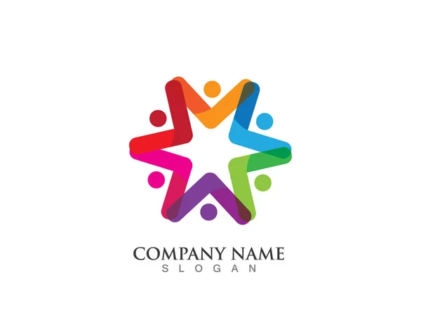 Adoption und Gemeinschaftspflege Logo Vorlage Vektorsymbol — Stockvektor