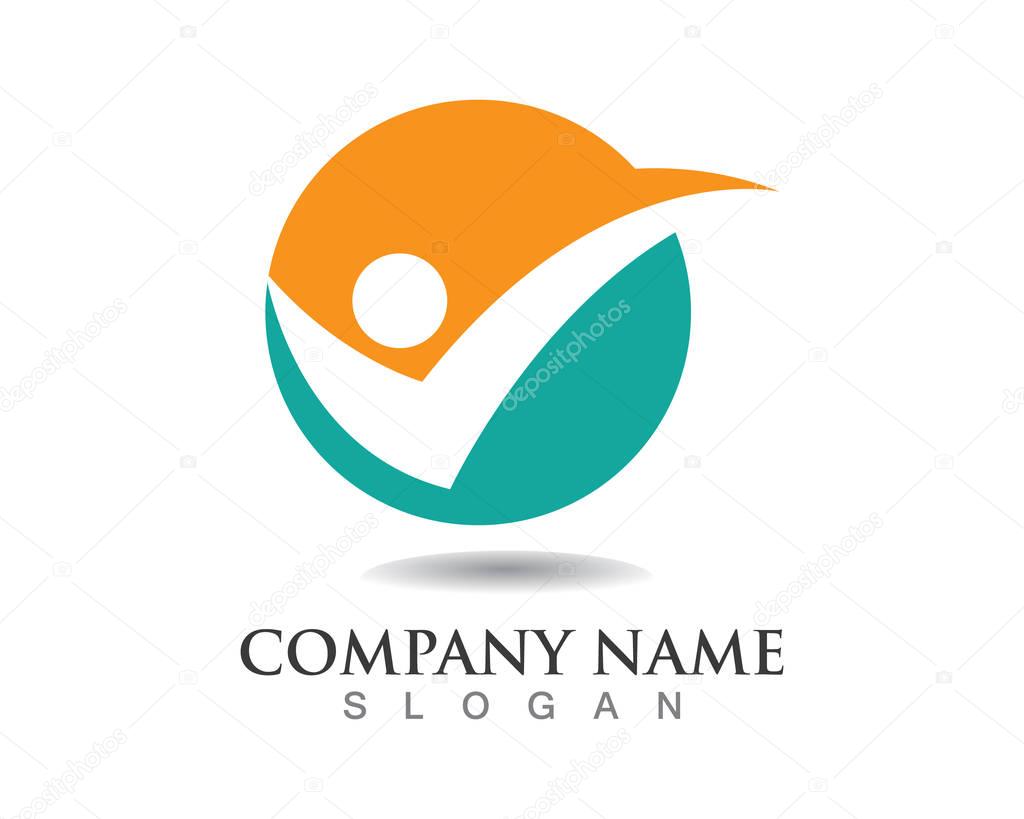Family care symbol icon logo design template