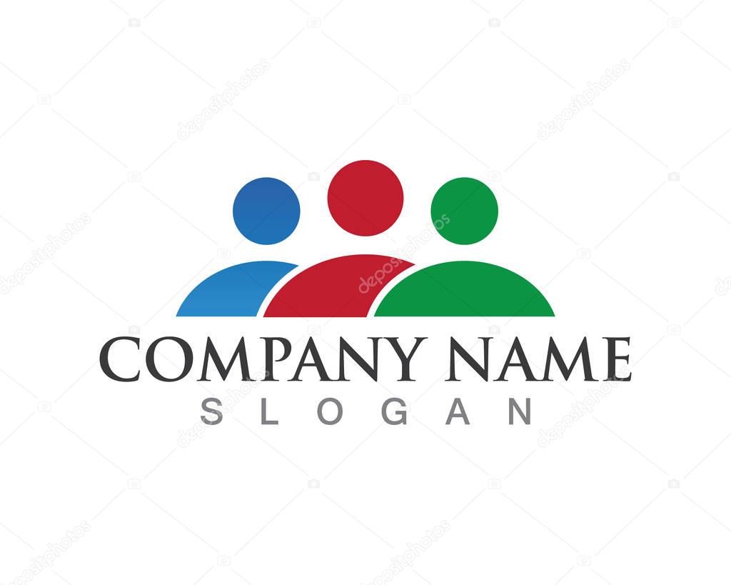 Adoption and community care Logo template vector icon