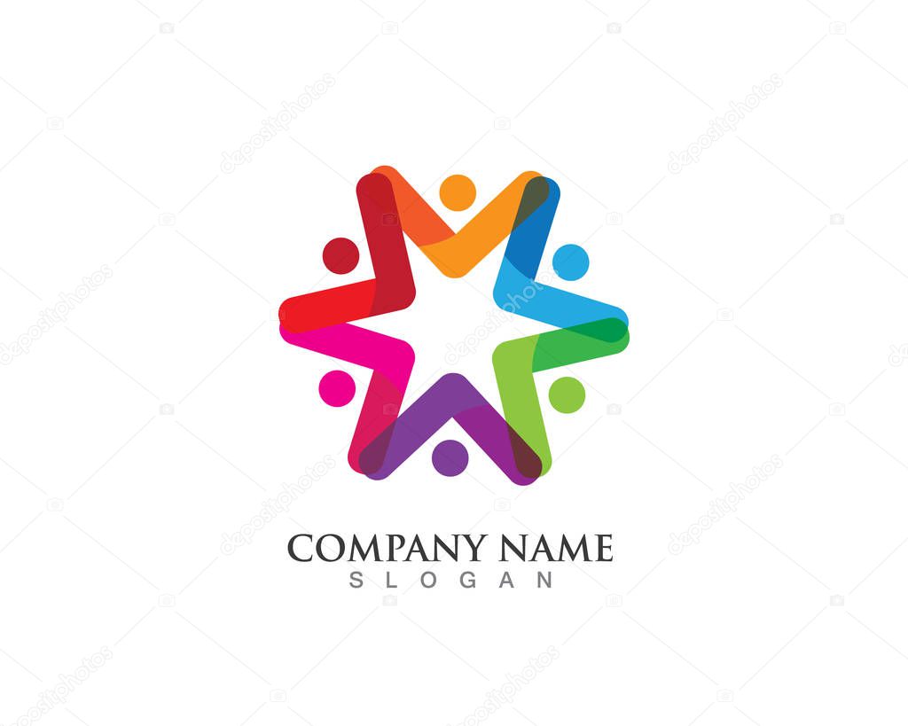 Adoption and community care Logo template vector icon