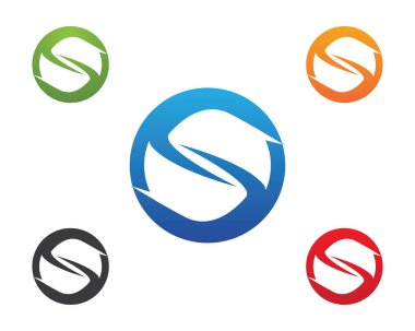 S harfli şirket logosu tasarım vektörü