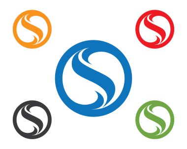 S harfli şirket logosu tasarım vektörü