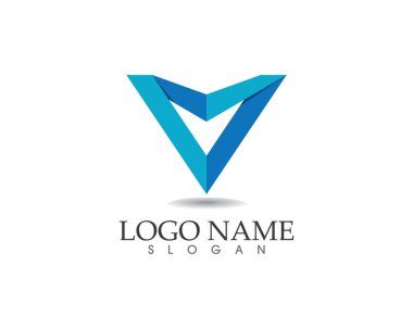 V Harfi Logo İş Şablonu Vektör Simgesi Simgesi