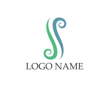 S harfli şirket logosu tasarım vektörü