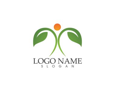 Vektör - ağaç yeşil insanlar kimlik kartı vektör logo şablonu