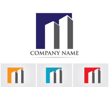 Emlak ve ev binaları logo simgeleri şablonu