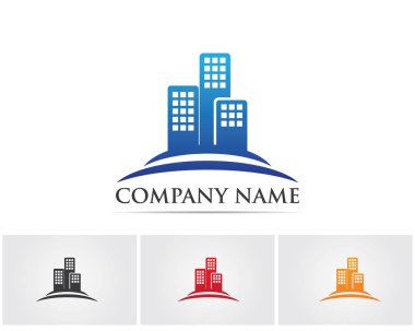 Emlak ve ev binaları logo simgeleri şablonu