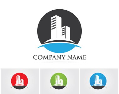 Emlak ve ev binaları logo simgeleri şablonu