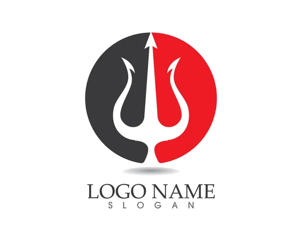 Magische trident logo en symbolen — Stockvector