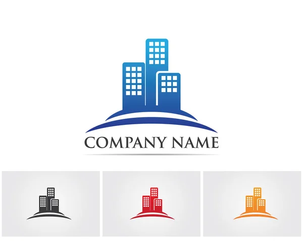 Imobiliário e casa edifícios logotipo ícones modelo — Vetor de Stock