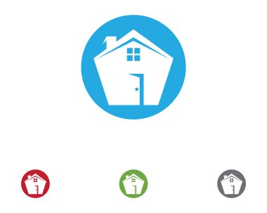 Emlak ve ev binaları logo simgeleri şablonu