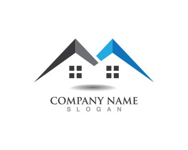 Emlak ve ev binaları logo simgeleri şablonu