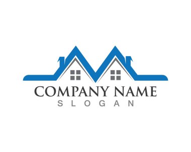 Emlak ve ev binaları logo simgeleri şablonu