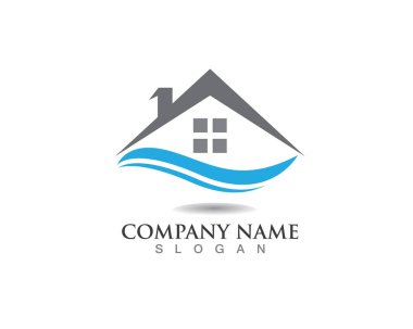 Emlak ve ev binaları logo simgeleri şablonu