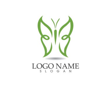 Vektör - Kelebek kavramsal basit, renkli simge. Logo. Vektör illüstrasyonu