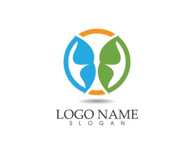 Vektör - Kelebek kavramsal basit, renkli simge. Logo. Vektör illüstrasyonu