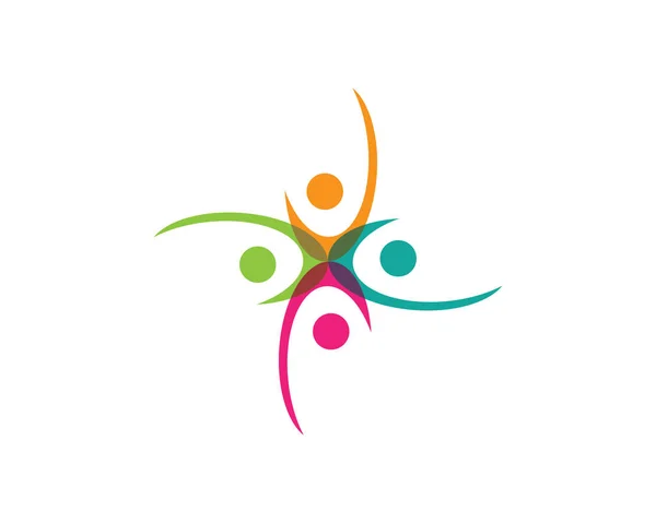 Logo et symboles des gens de la santé et de la communauté — Image vectorielle