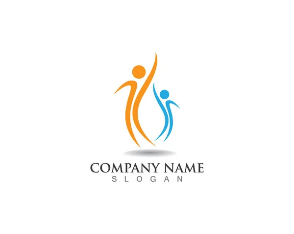 Logo santé des personnes logo du groupe communautaire — Image vectorielle