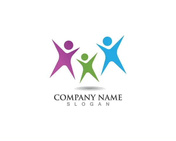 Logo skupiny lidi zdraví logo Společenství — Stockový vektor