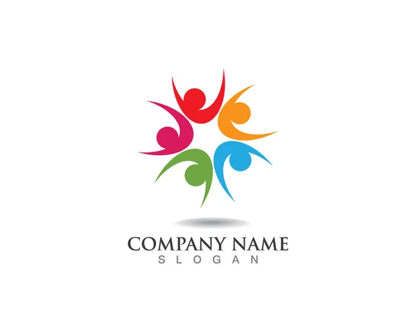 Gruppo comunità persone logo modello vettoriale — Vettoriale Stock