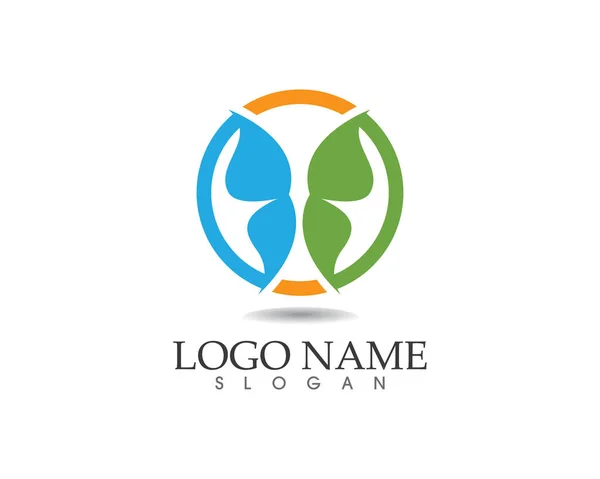 Vlinder schoonheid logo en symbolen — Stockvector