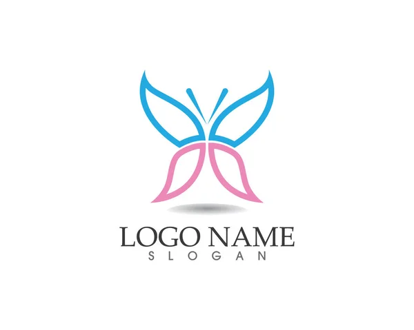 Logo et symboles beauté papillon — Image vectorielle