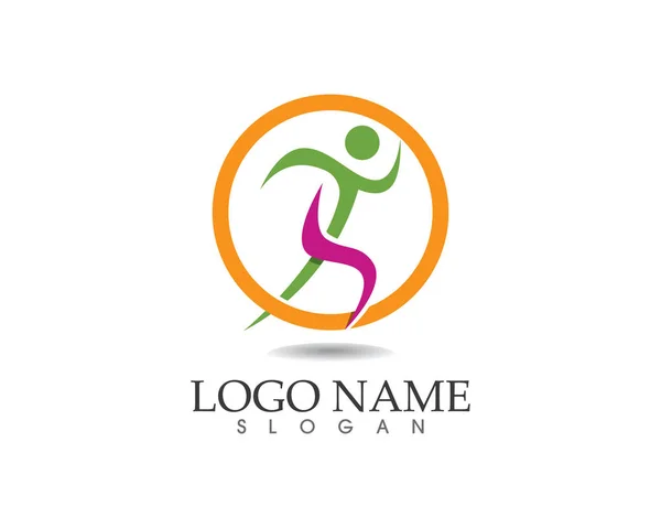 Modèle de logo - personnes réussies — Image vectorielle