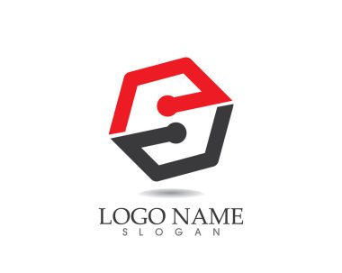 S harfi logo vektör ve şablon