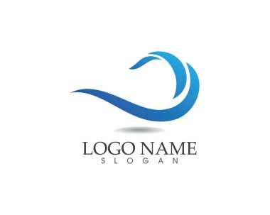 Deniz veya okyanus dalgaları, mavi su, sıçrama ve fırtına, vektör illüstrasyon