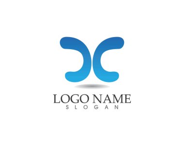 X Harfi Logo Şablonu vektör simgesi tasarımı