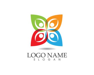 Topluluk takım logosu seviyorum grup insanlar vektör