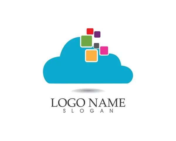 Chmura serwer danych logo — Wektor stockowy