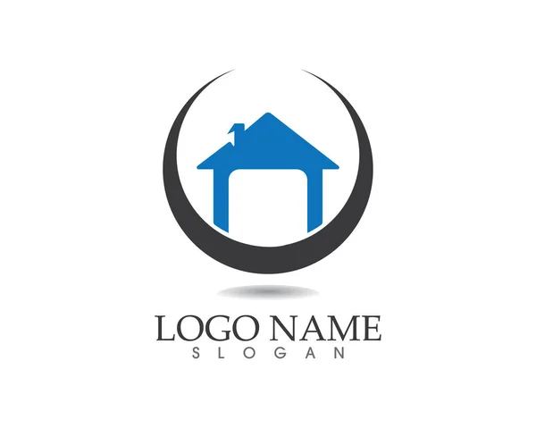 Edificios logotipo de la casa y símbolos — Archivo Imágenes Vectoriales