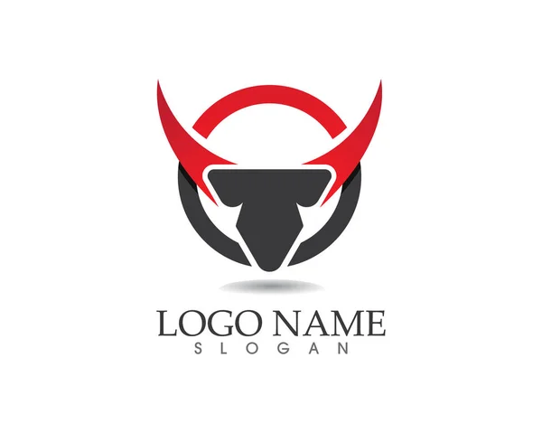 Toro cabeza logotipo iconos plantilla — Vector de stock