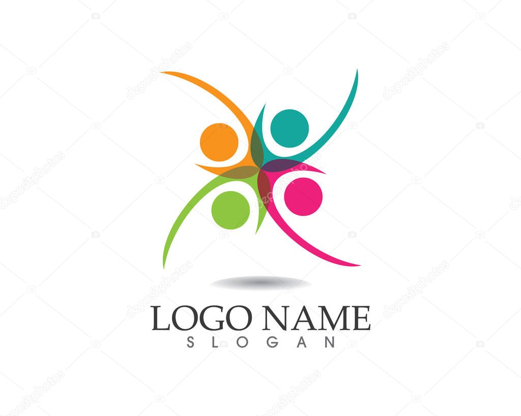 Community team logo love group people vector