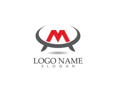 M logosu mektup vektör şablonu 