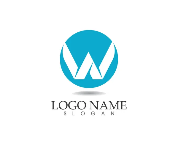 W lettre logo vecteur et modèle — Image vectorielle