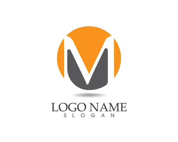 M logotipo carta vector plantilla — Archivo Imágenes Vectoriales