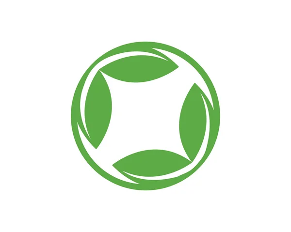 Зеленый логотип и символы природы — стоковый вектор