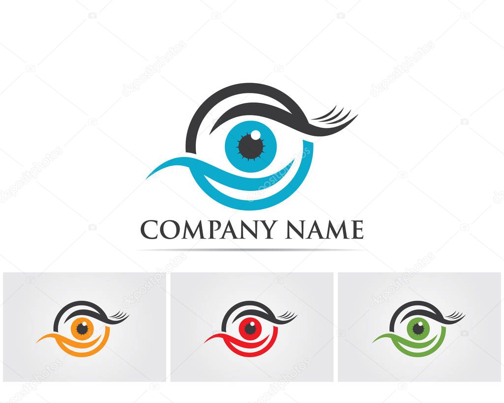 Eyes care health logo and template vector